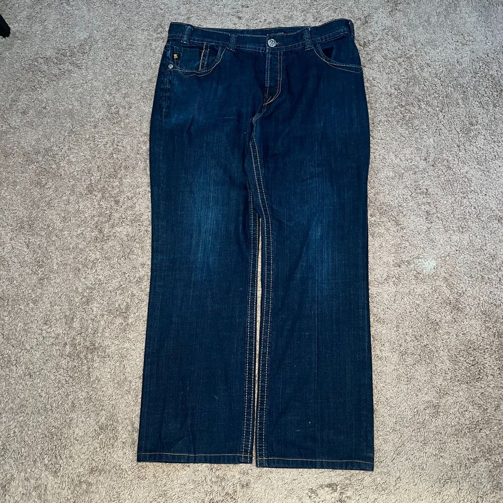 Men's MEK DNM Jeans 42x34 Dark Wash Moscow Straight Button Fly